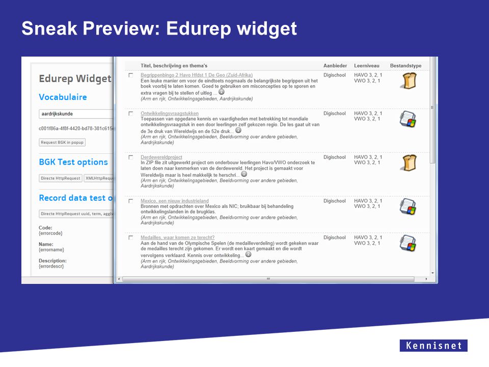 Sneak Preview: Edurep widget