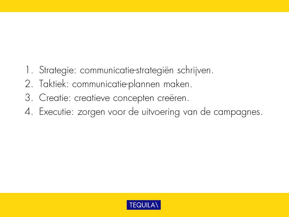 Strategie: communicatie-strategiën schrijven.