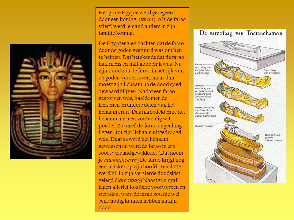 Het grote Egypte werd geregeerd door een koning (farao)