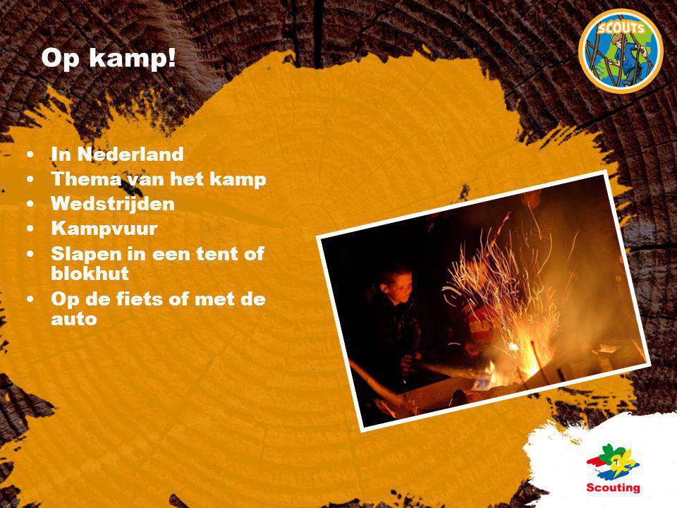 Op kamp! In Nederland Thema van het kamp Wedstrijden Kampvuur