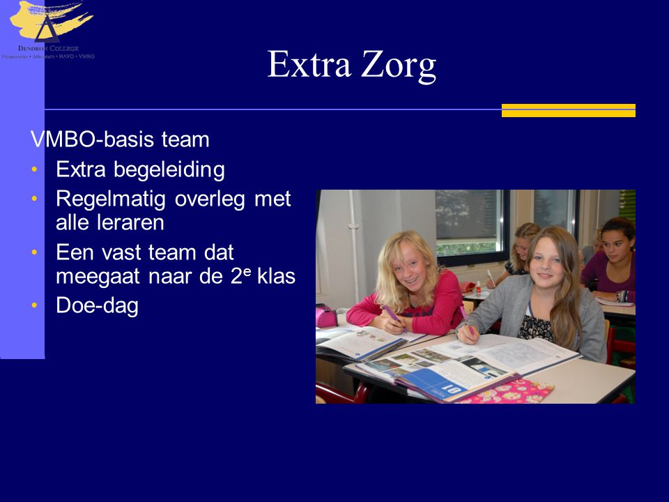 Extra Zorg VMBO-basis team Extra begeleiding
