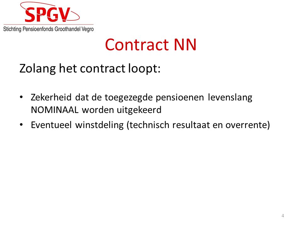 Contract NN Zolang het contract loopt: