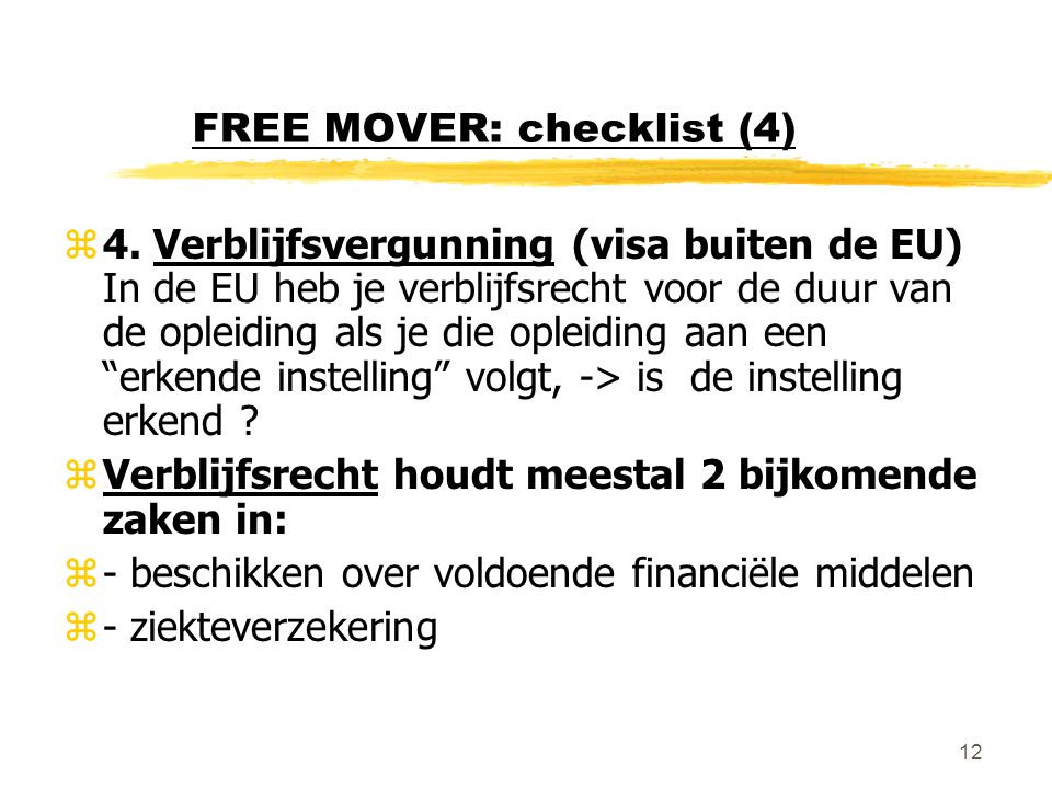 FREE MOVER: checklist (4)