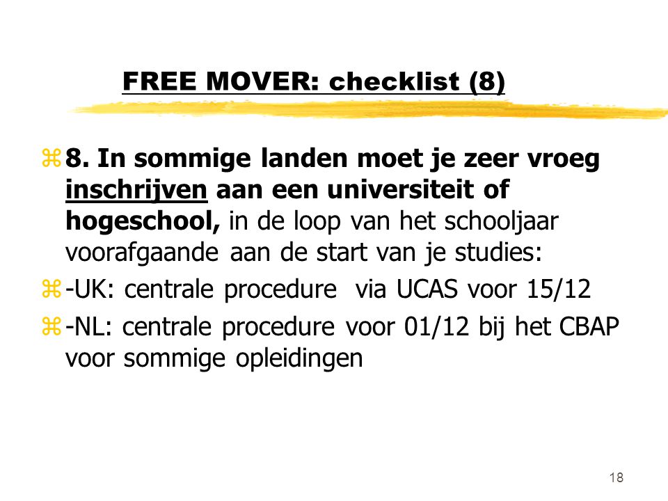 FREE MOVER: checklist (8)