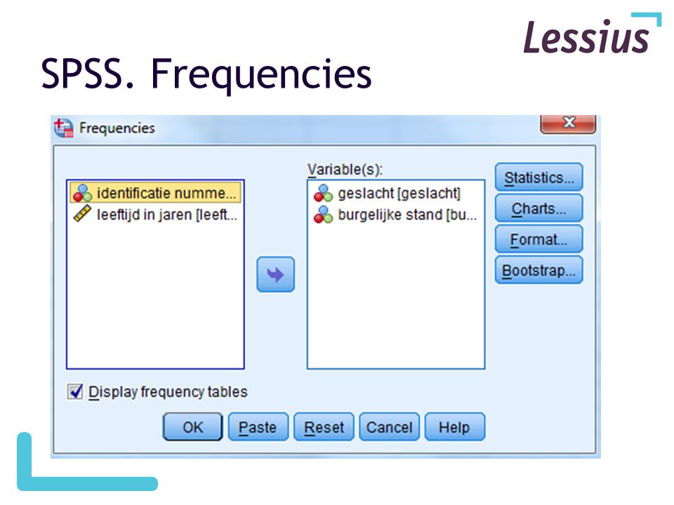 SPSS. Frequencies
