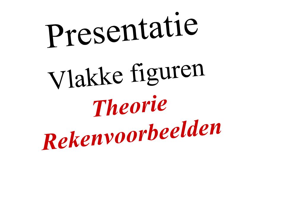 Presentatie Vlakke figuren Theorie Rekenvoorbeelden