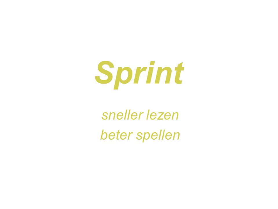 Sprint Sprint sneller lezen beter spellen Jabbla