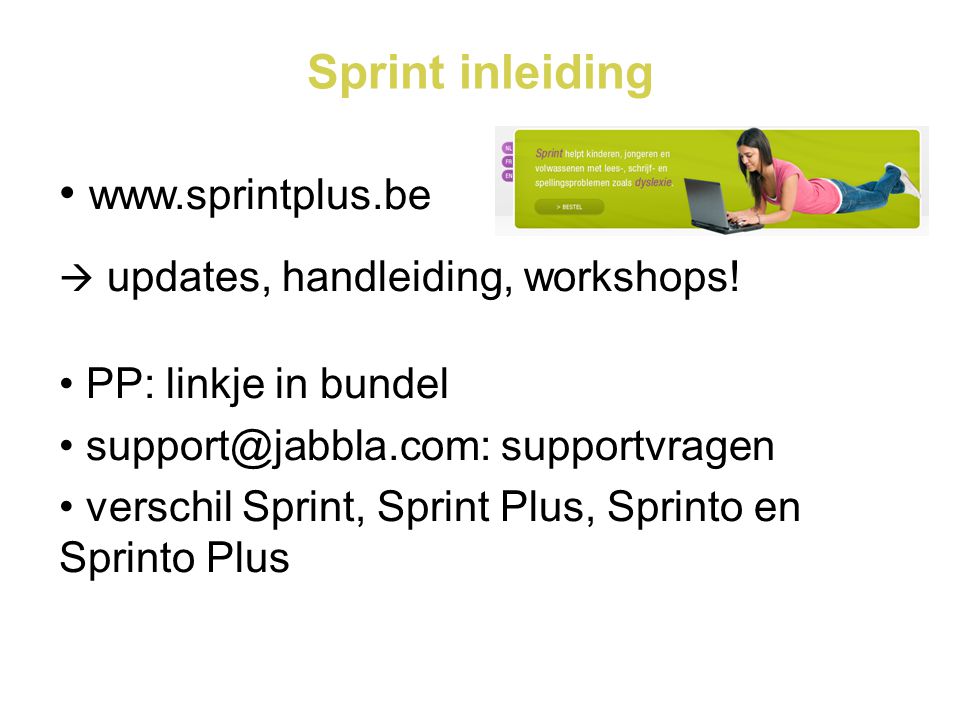Sprint inleiding   PP: linkje in bundel