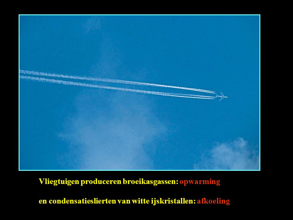 Vliegtuigen produceren broeikasgassen: opwarming