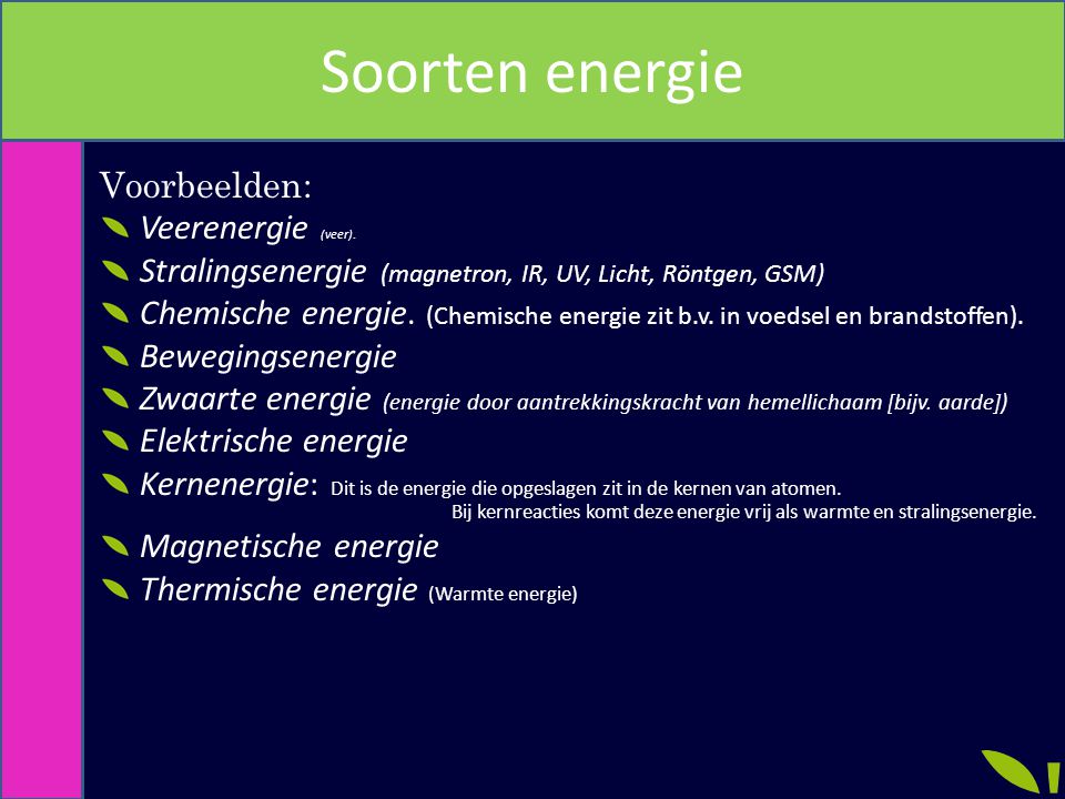 Soorten energie Voorbeelden: Veerenergie (veer).