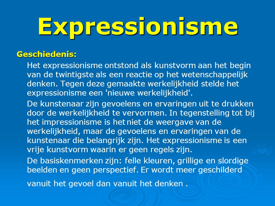 Expressionisme Geschiedenis: