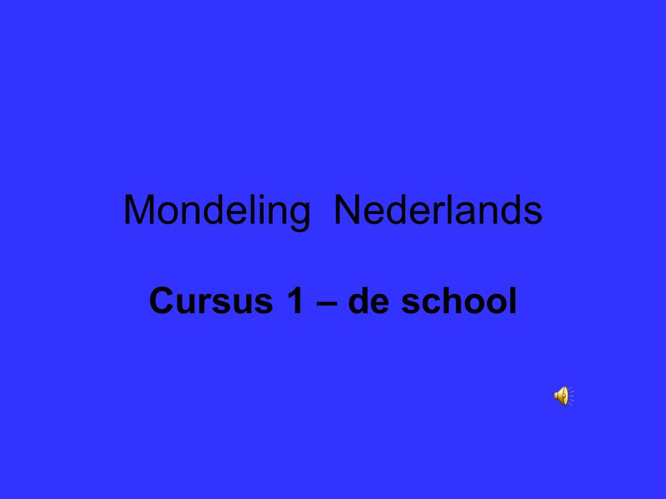 Mondeling Nederlands Cursus 1 – de school