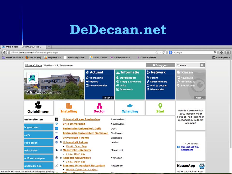 DeDecaan.net Informatieavond 5 vwo