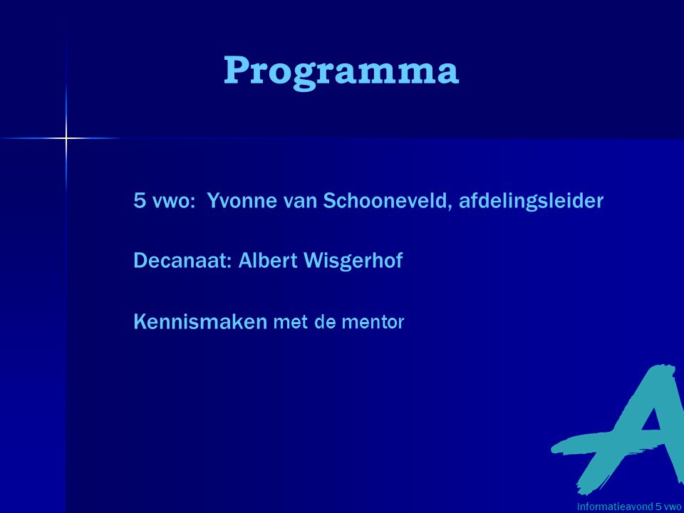 Programma 5 vwo: Yvonne van Schooneveld, afdelingsleider