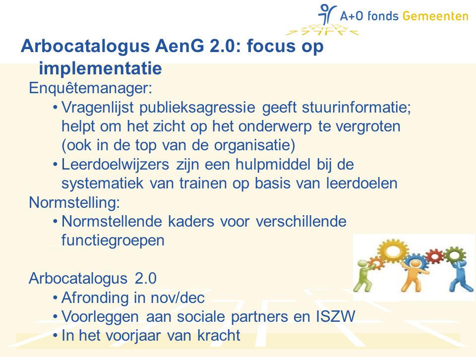 Arbocatalogus AenG 2.0: focus op implementatie