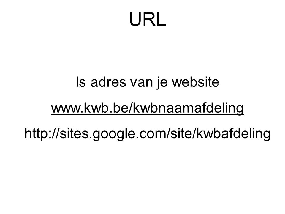 URL Is adres van je website