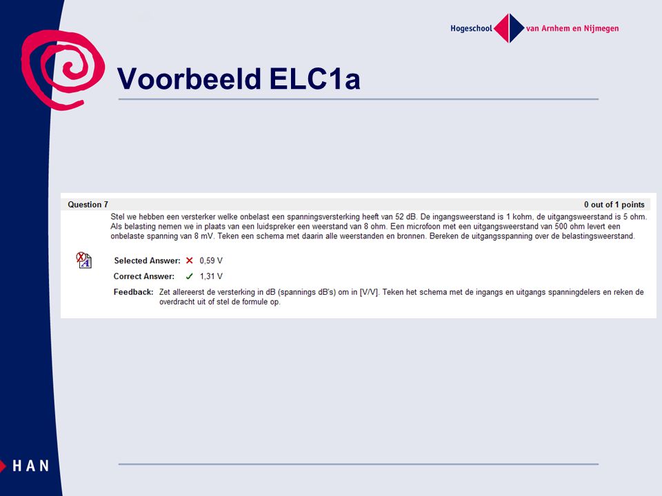 Voorbeeld ELC1a Inhoudelijke feedback.