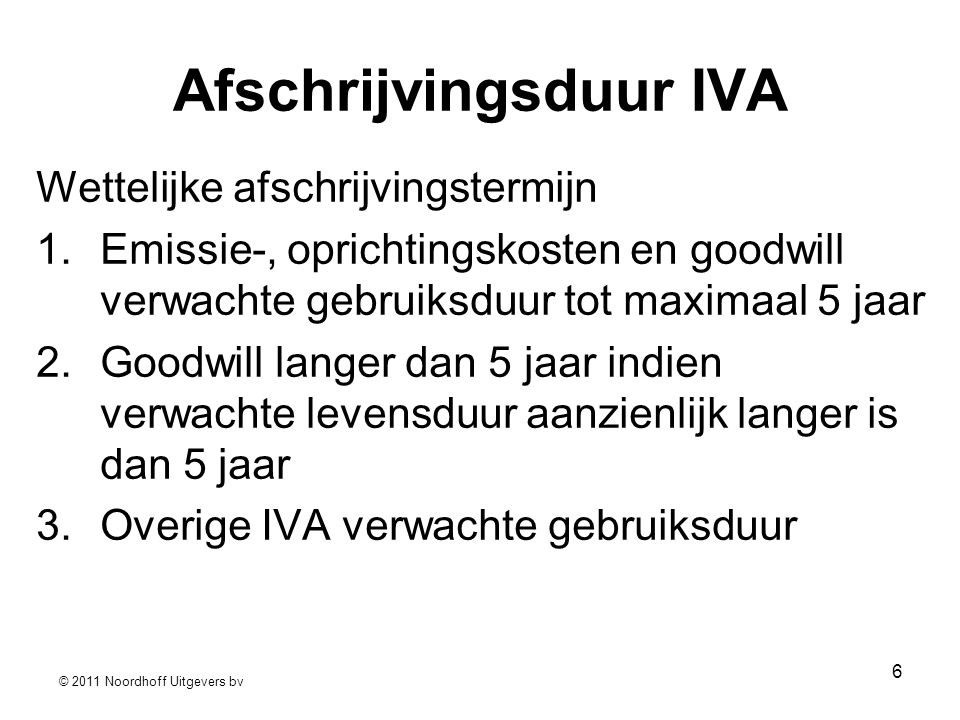 Afschrijvingsduur IVA