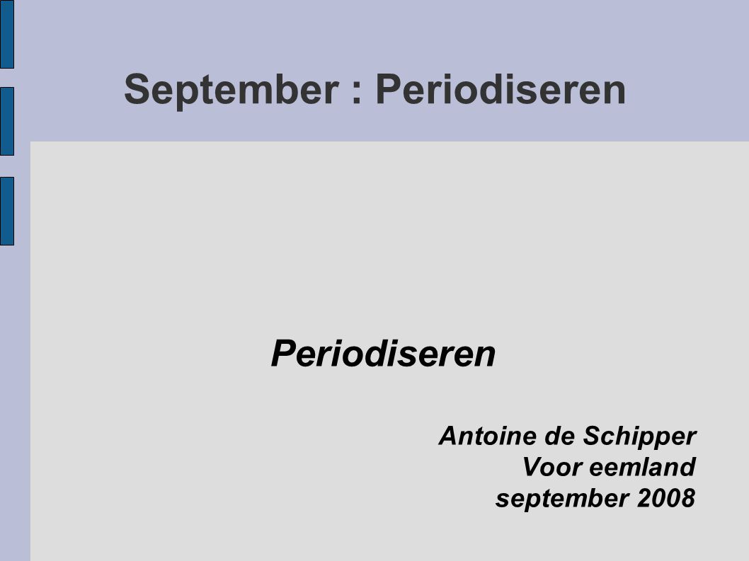 September : Periodiseren