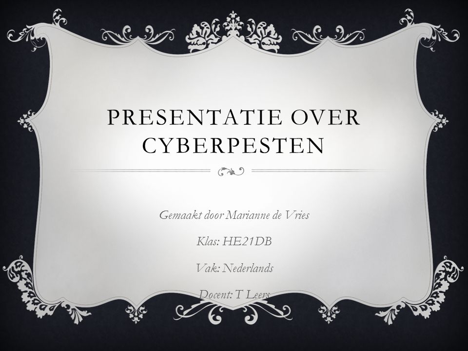 Presentatie over Cyberpesten