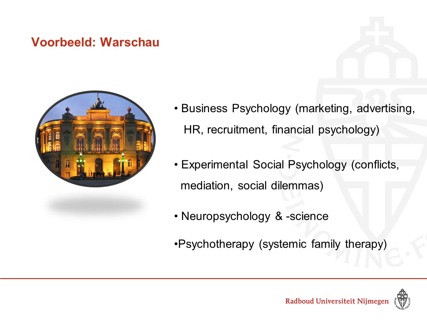 Voorbeeld: Warschau Business Psychology (marketing, advertising,