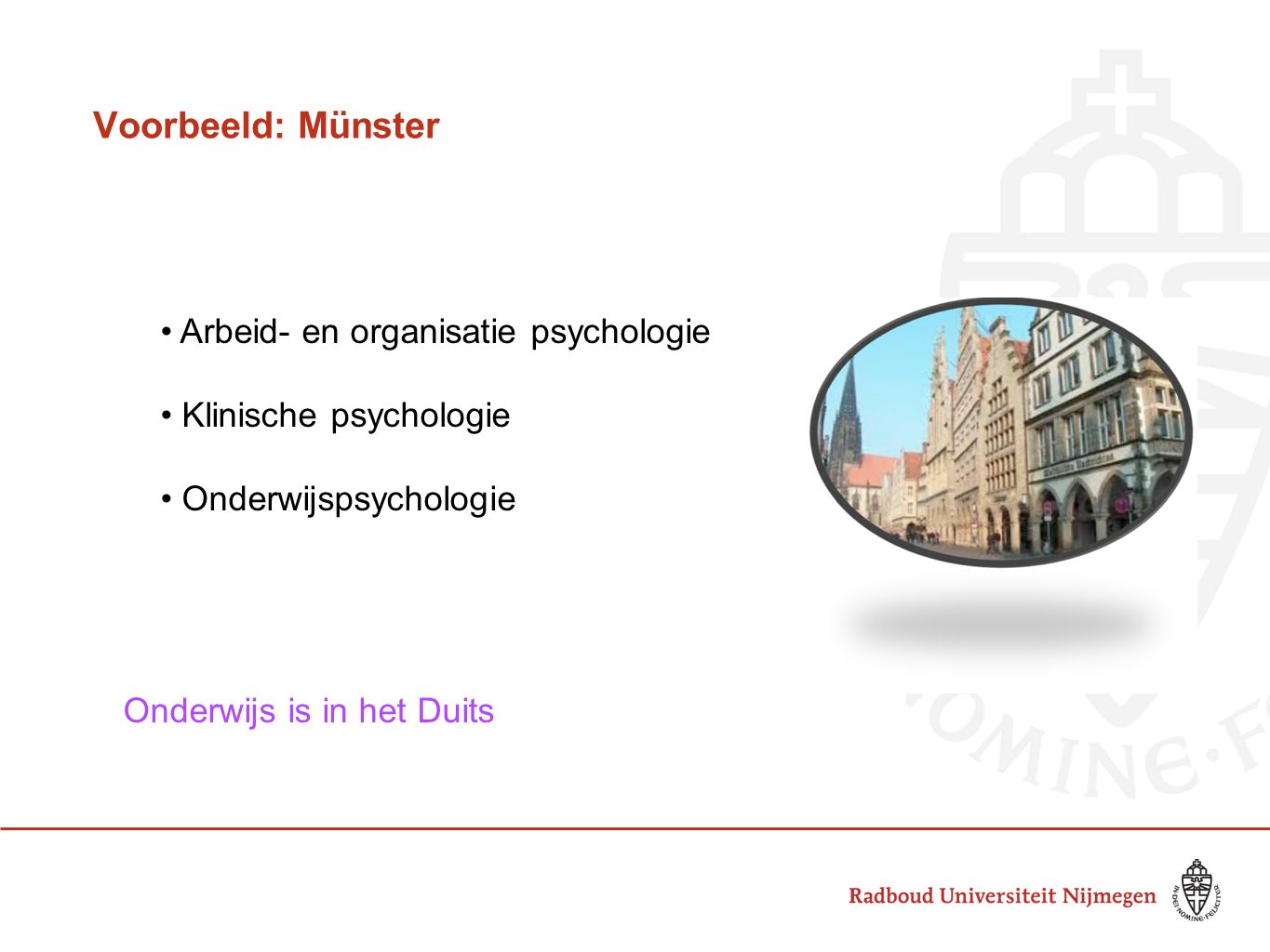 Voorbeeld: Münster Arbeid- en organisatie psychologie