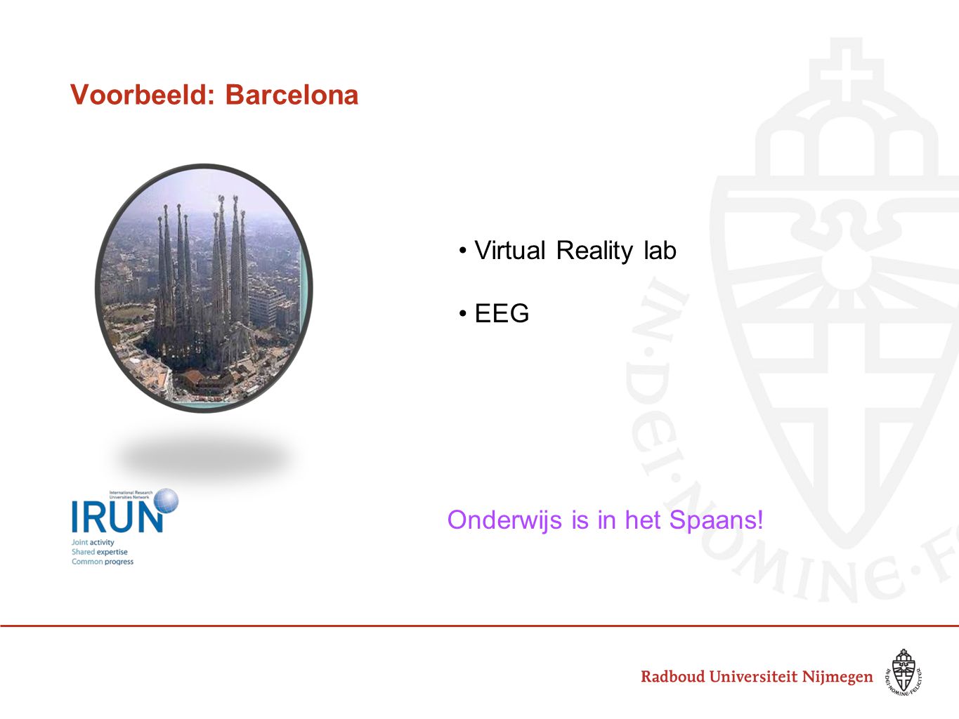 Voorbeeld: Barcelona Virtual Reality lab EEG