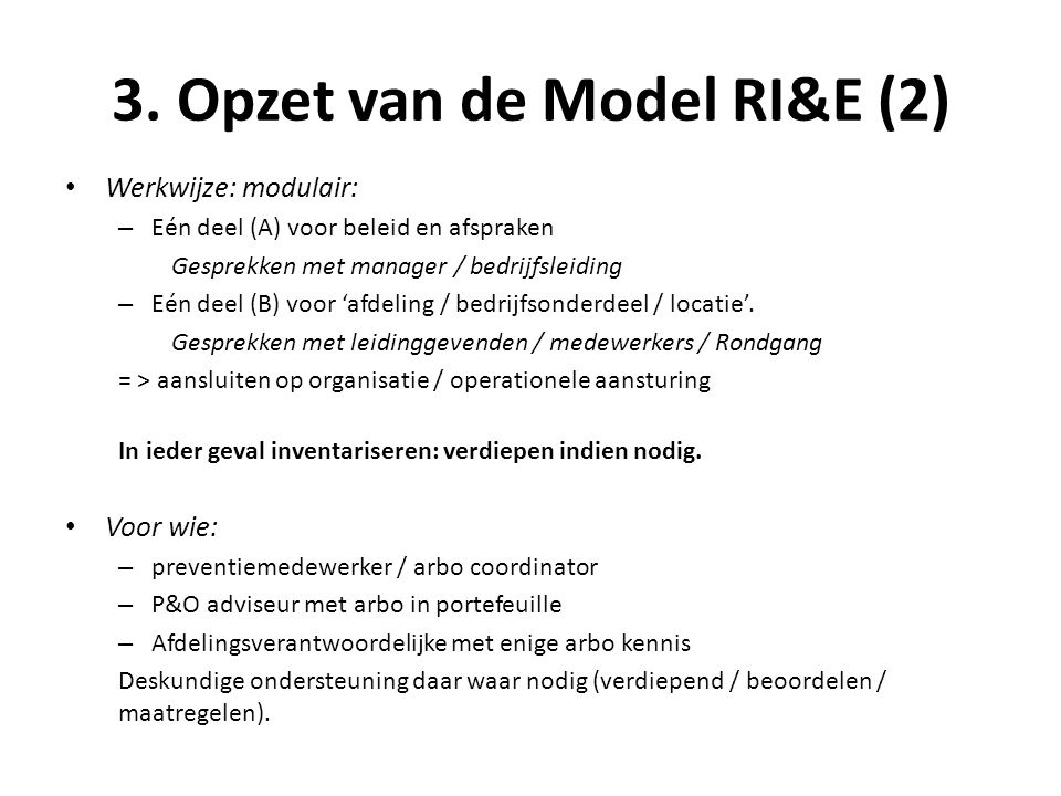 3. Opzet van de Model RI&E (2)