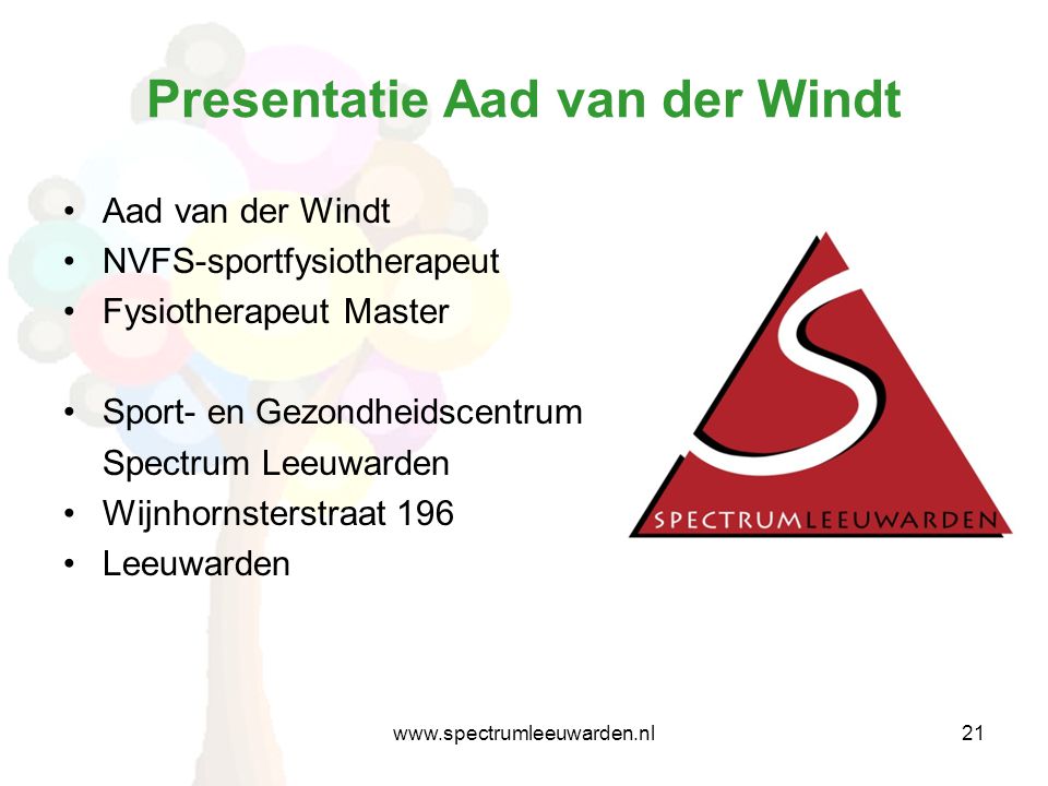 Presentatie Aad van der Windt