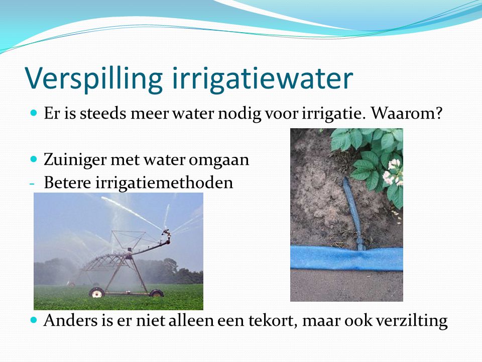 Verspilling irrigatiewater