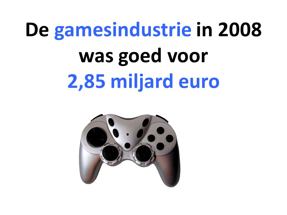 De gamesindustrie in 2008 was goed voor 2,85 miljard euro