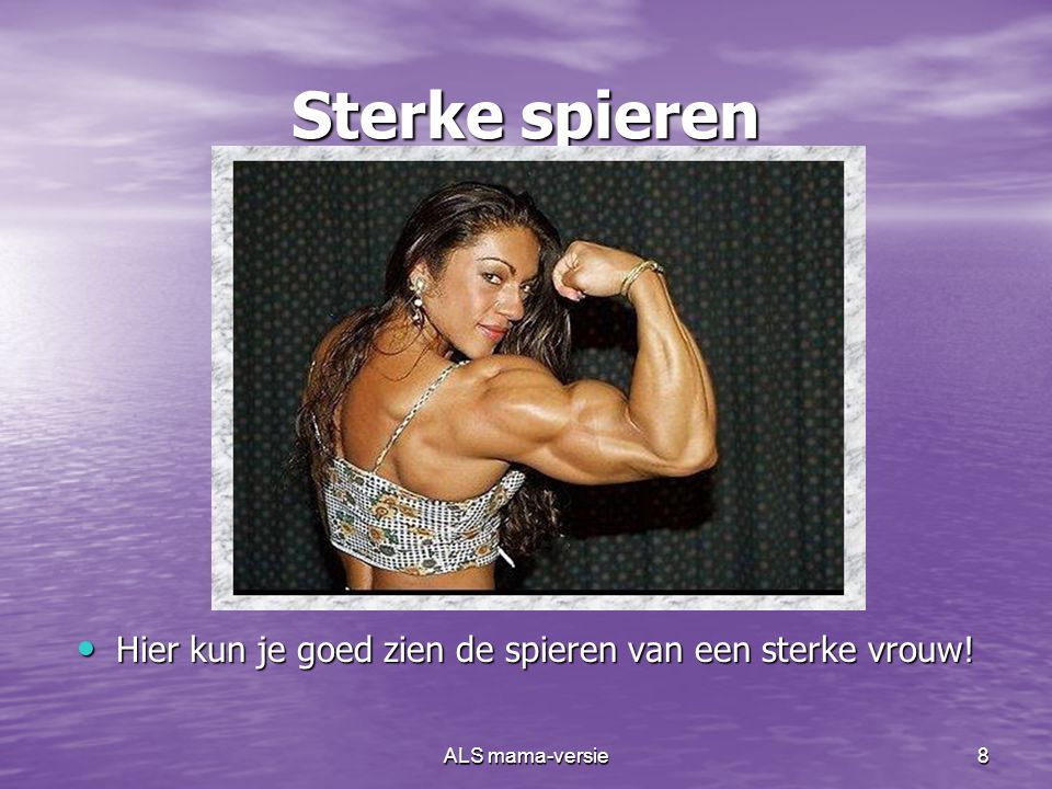 Hier kun je goed zien de spieren van een sterke vrouw!