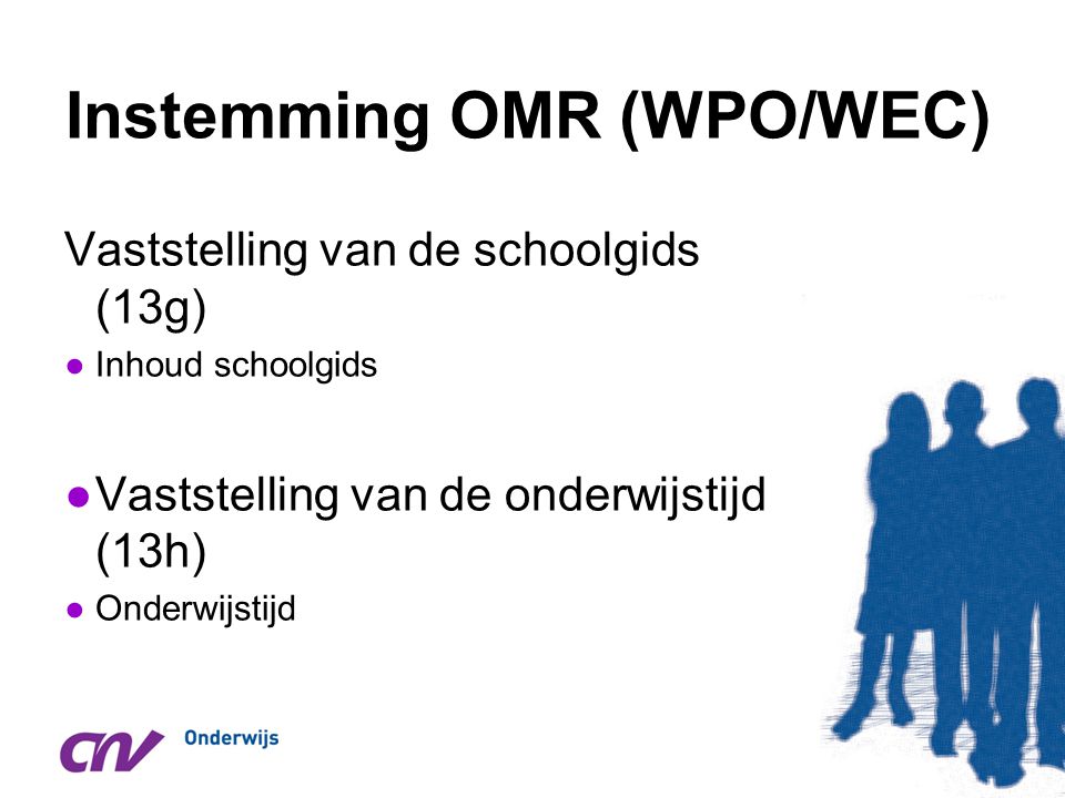 Instemming OMR (WPO/WEC)