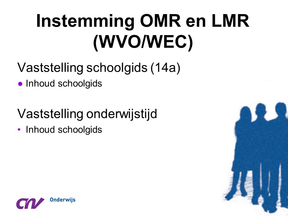 Instemming OMR en LMR (WVO/WEC)
