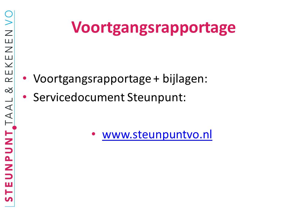Voortgangsrapportage