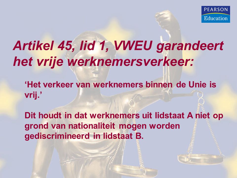 Artikel 45, lid 1, VWEU garandeert het vrije werknemersverkeer:
