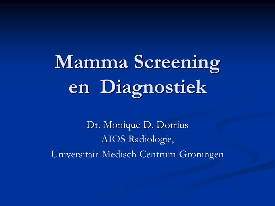 Mamma Screening en Diagnostiek