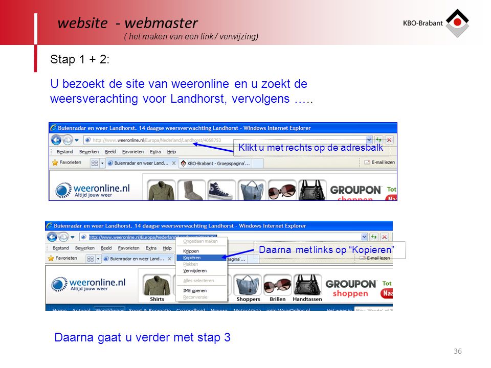 website - webmaster Stap 1 + 2: