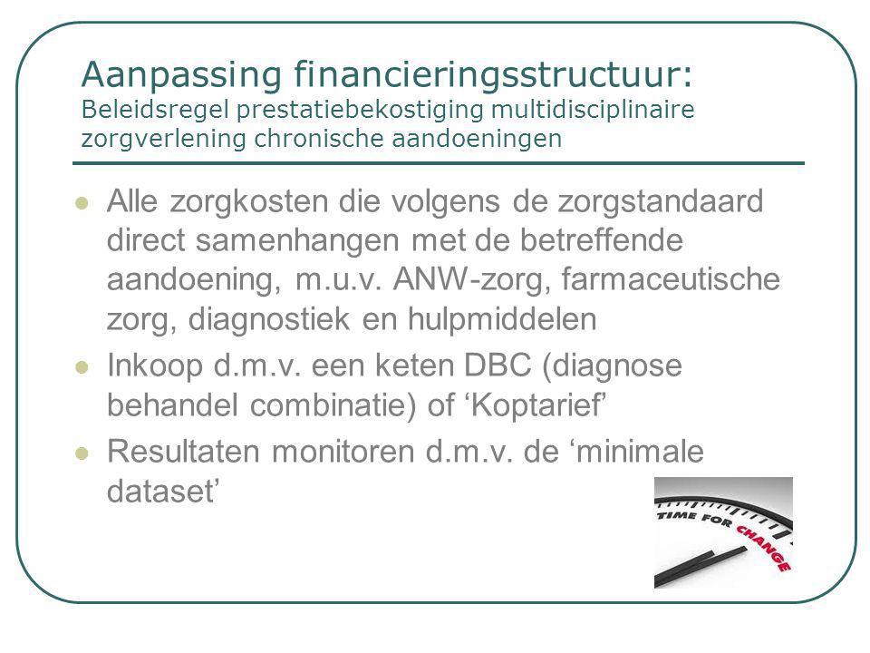 Aanpassing financieringsstructuur: Beleidsregel prestatiebekostiging multidisciplinaire zorgverlening chronische aandoeningen