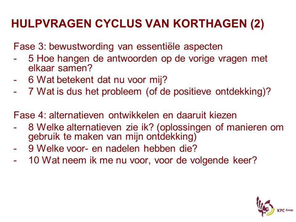 HULPVRAGEN CYCLUS VAN KORTHAGEN (2)