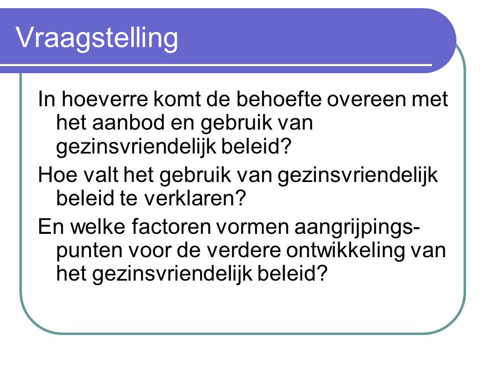Vraagstelling