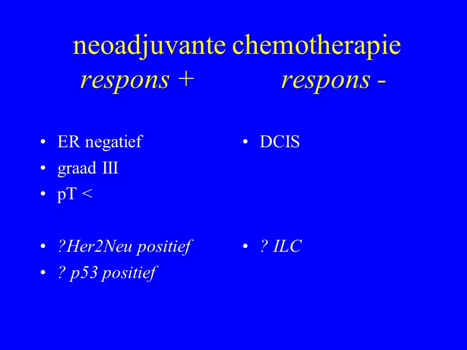 neoadjuvante chemotherapie respons + respons -