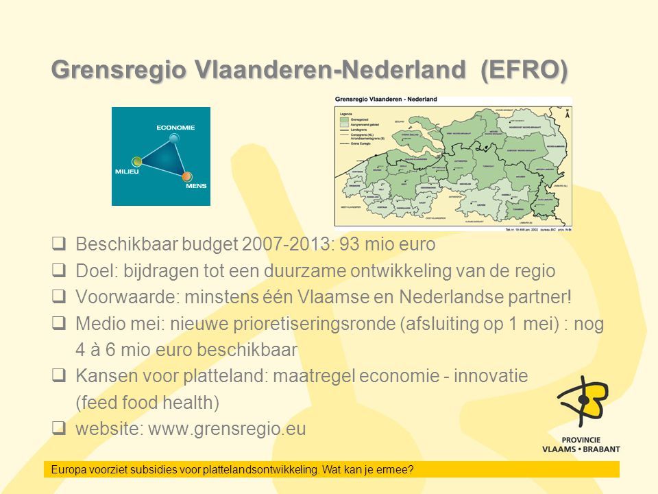 Grensregio Vlaanderen-Nederland (EFRO)