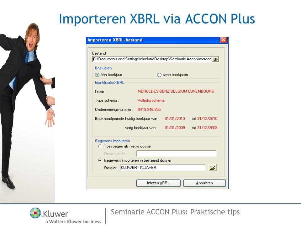 Importeren XBRL via ACCON Plus