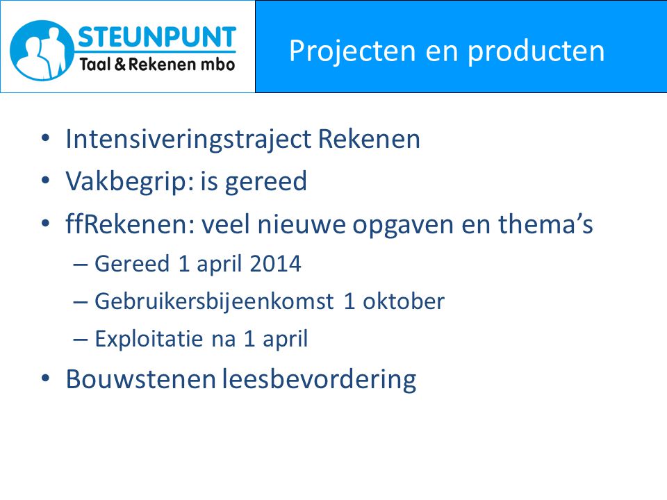 Projecten en producten