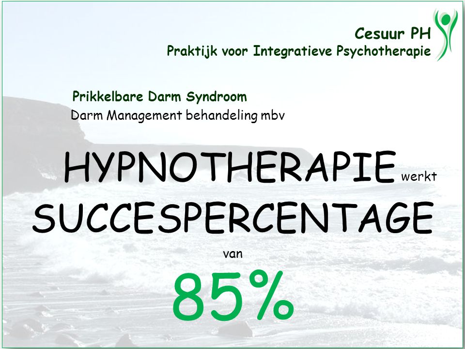 85% HYPNOTHERAPIE werkt SUCCESPERCENTAGE Prikkelbare Darm Syndroom