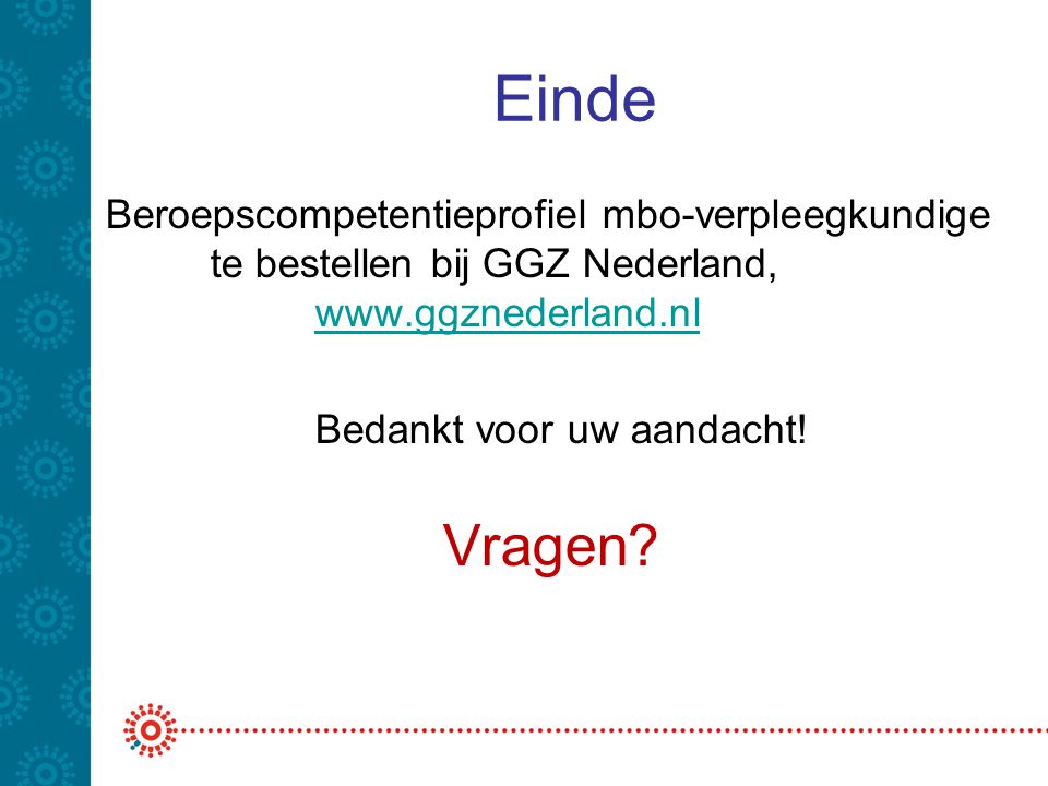 Einde Beroepscompetentieprofiel mbo-verpleegkundige te bestellen bij GGZ Nederland,