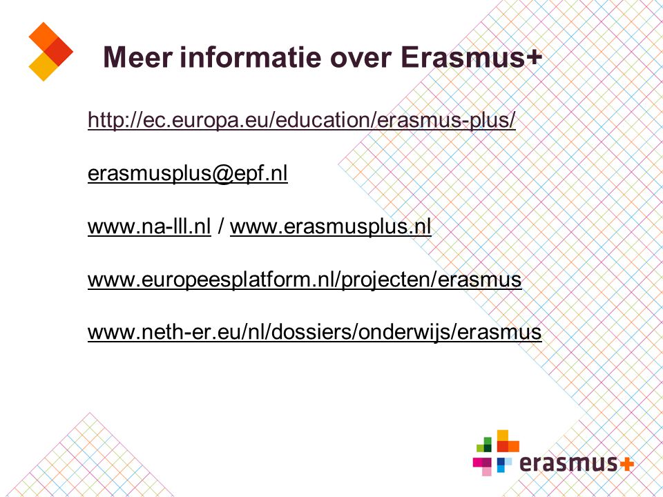 Meer informatie over Erasmus+