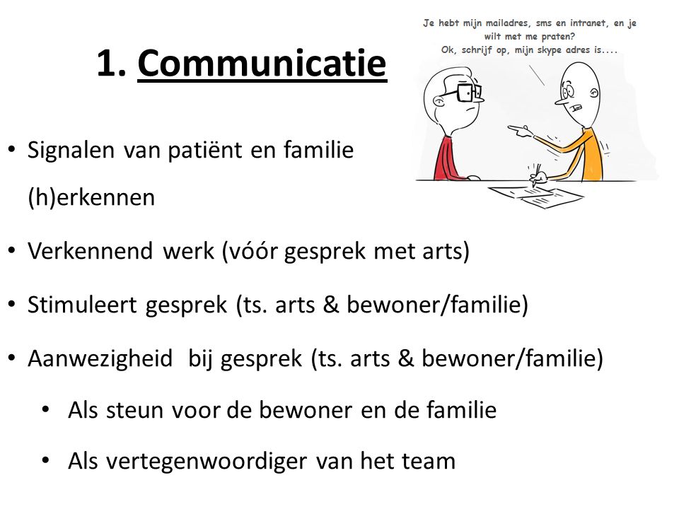 1. Communicatie Signalen van patiënt en familie (h)erkennen