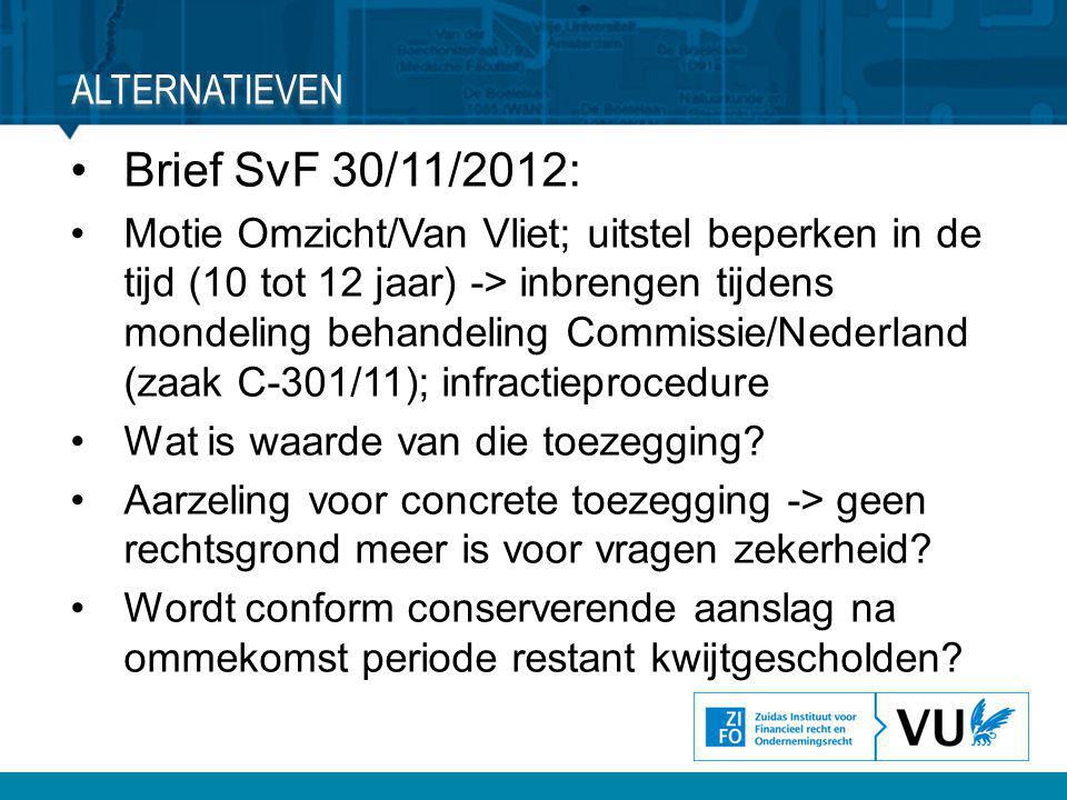Brief SvF 30/11/2012: Alternatieven